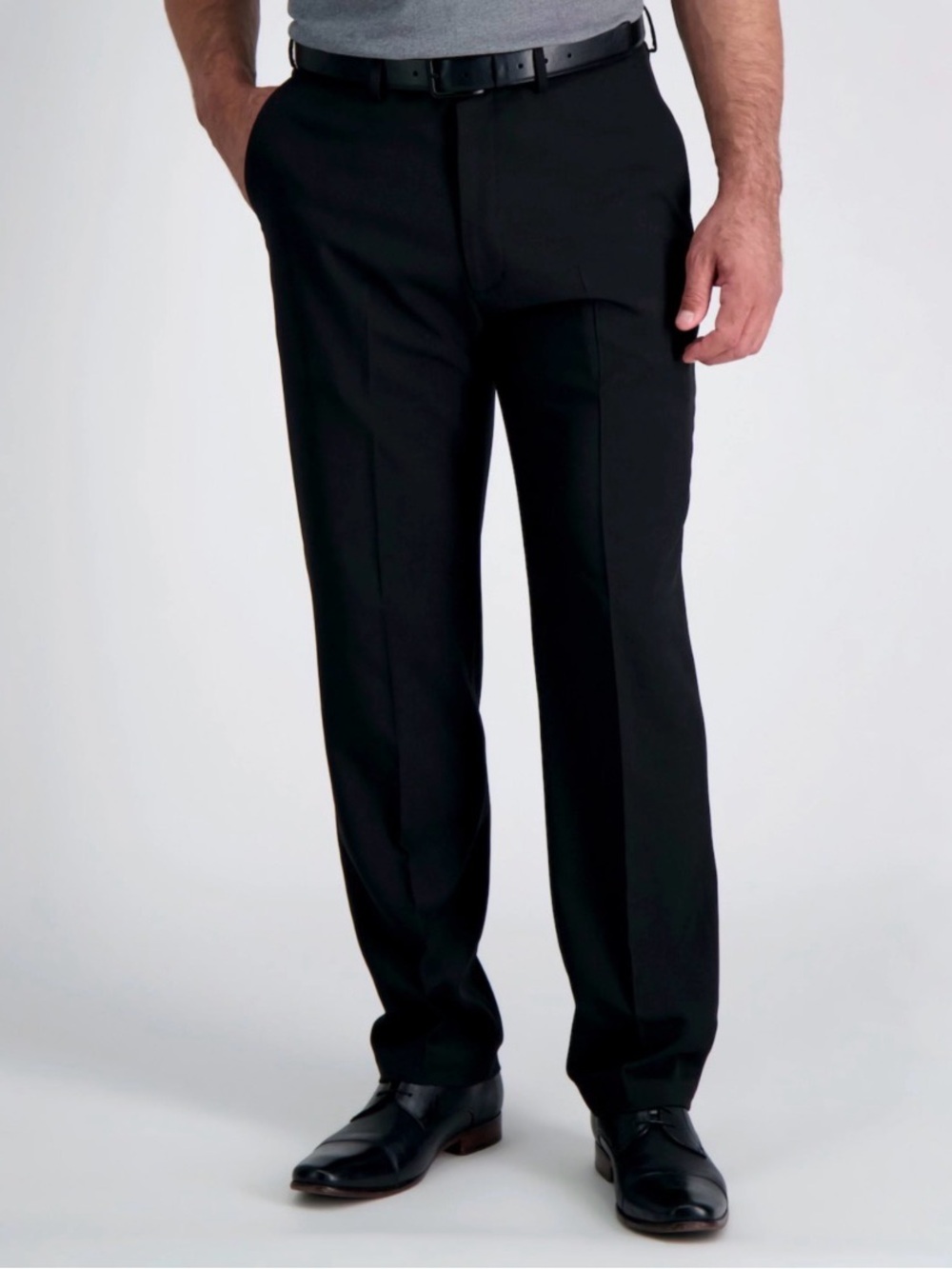 Haggar Black Straight-Leg Dress Pants slim Fit - Black